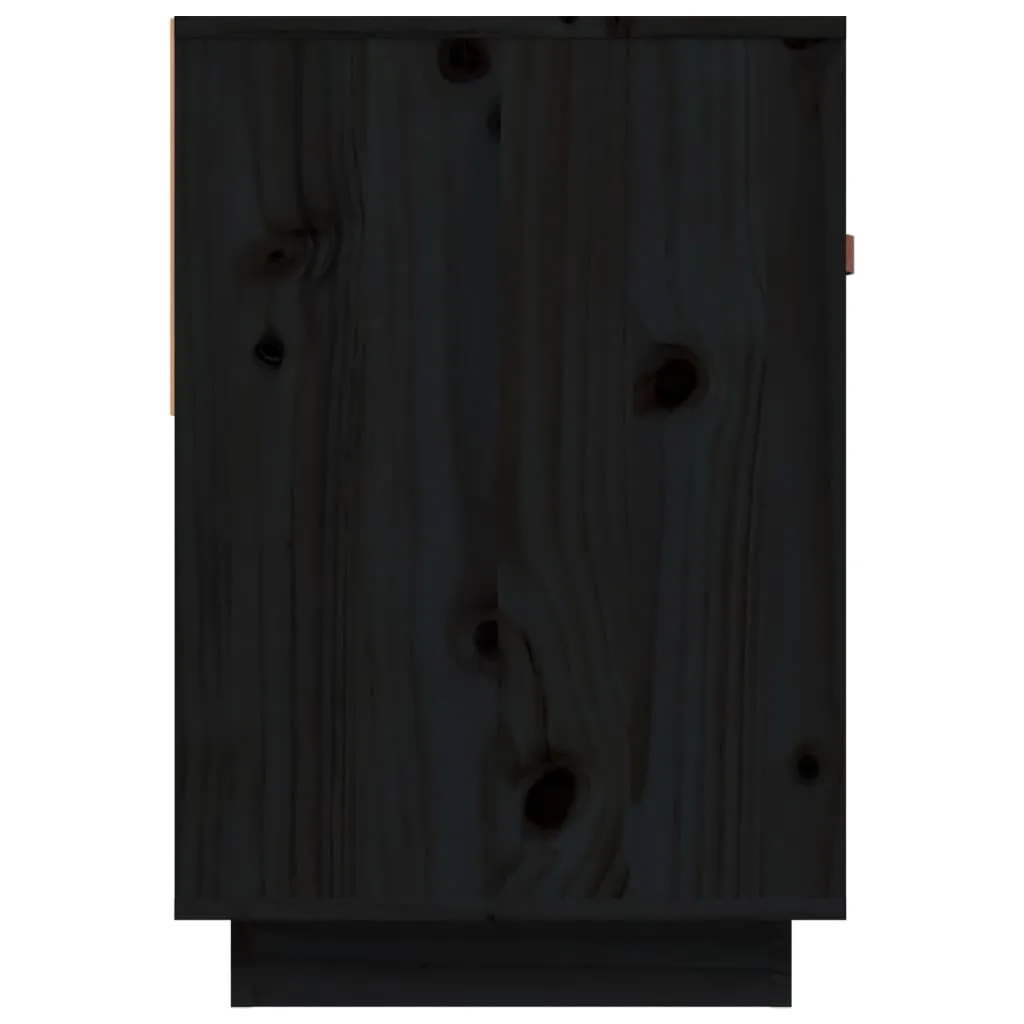 Mobile TV vidaXL Nero 90x40x60 cm in Legno Massello - Arredo Salotto - 8