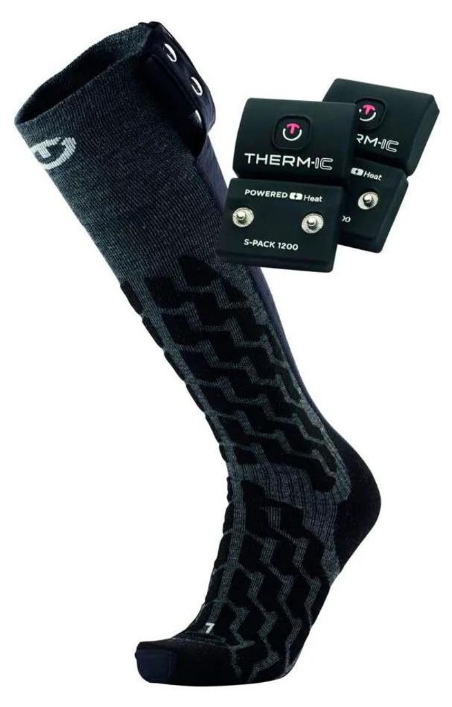 Therm-ic Heat Fusion Uni Heated Ski Socks + S-pack 1200 Batteries Beheizte Socken EU 45-47 Mann EU 45-47