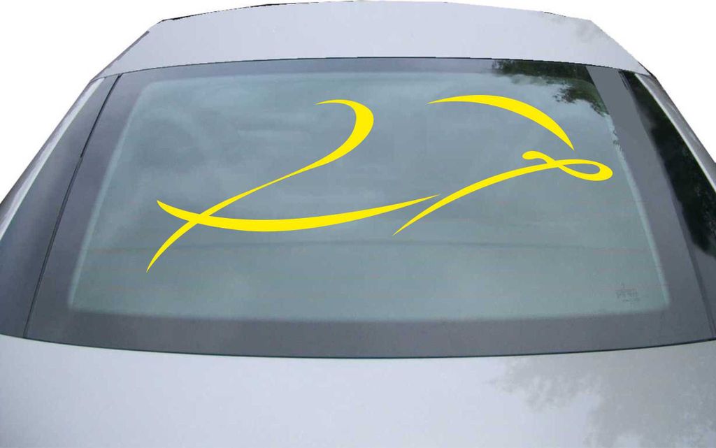Indigos UG - Aufkleber Heckscheibe & Motorklappe DE2189 - gelb - 600x228 mm - Delfin - Auto Scheiben Fenster Heckklappe Tuning Racing JDM - Die cut