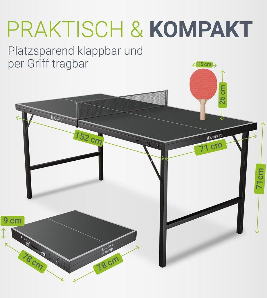 Pegasi Outdoor Pro 2.0 Tischtennisplatte - Wetterfeste Outdoor-Platte Schwarz