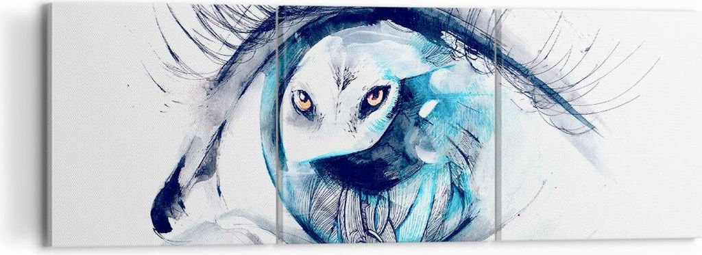 Bild auf Leinwand - Leinwandbild - Wildnis fantasie Augapfel illustration - 120x40cm - Wand Bild - Wanddeko - Leinwanddruck - Bilder - Kunstdruck -...
