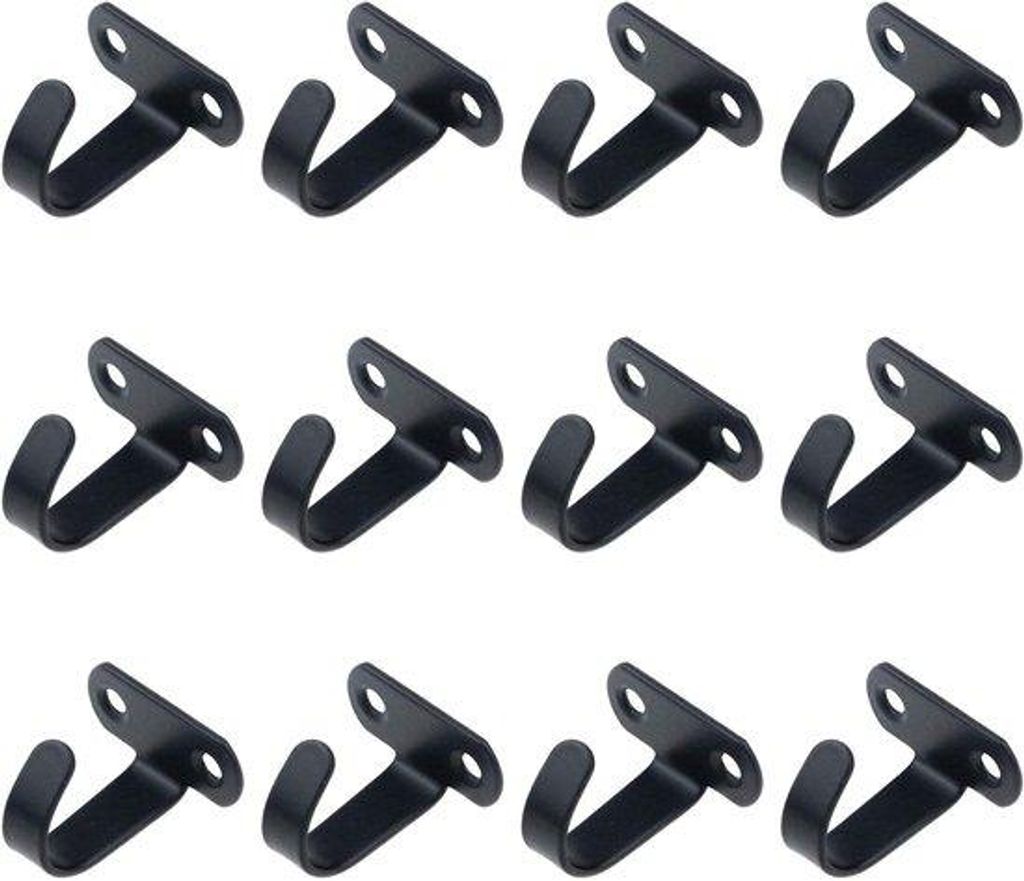 Stahl Schraubenzieherhalter - 12 Stücke - Haken - Schwarz - Unter dem Tisch - Befestigung an Deckenhaltern - Top-Anbringenhalter - Handtuch - Klei...