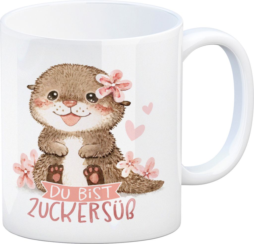 Otter Baby Kaffeebecher mit Spruch Du bist zuckersüß