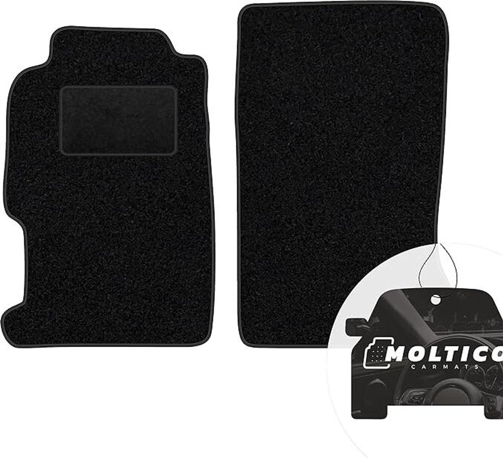 moto-MOLTICO Vorne Fußmatten Auto Velours Autoteppiche Schwarz Automatten Set 2-teilig passend für Honda CRX del Sol 1992-1997