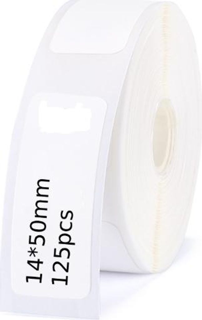 Niimbot Etiketten D-Serie 14x50mm Weiß 125 Stück Wasserfest Produktbild 