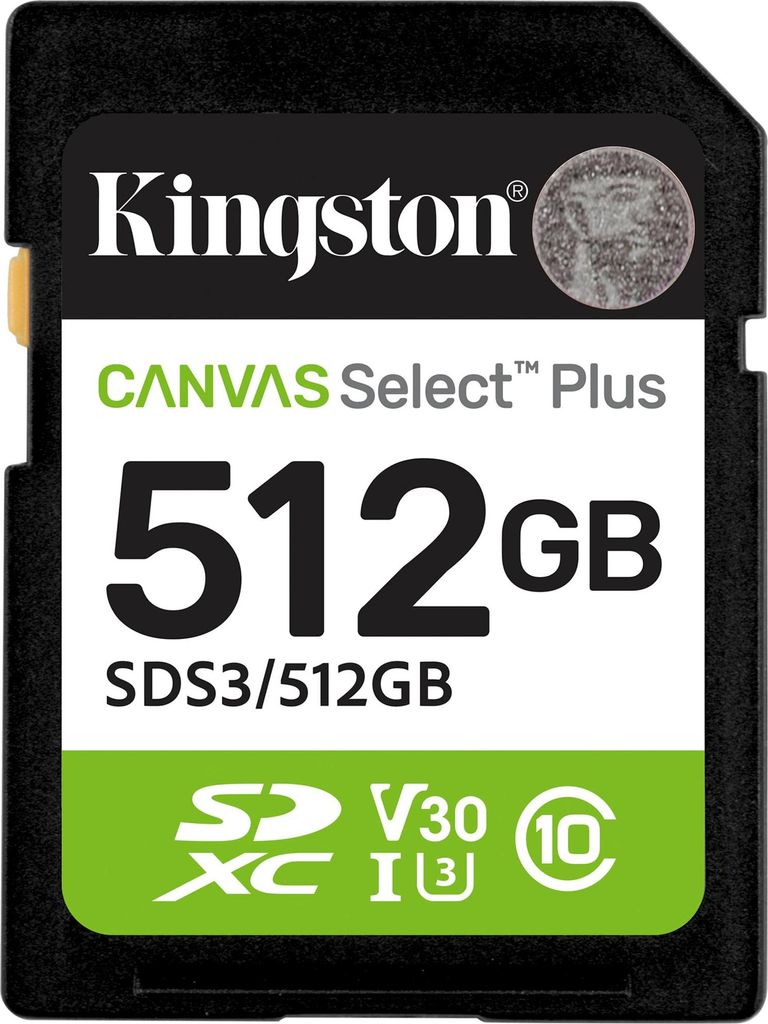 Kingston Canvas Select Plus 512 GB SDXC, Speicherkarte, (UHS-I U3