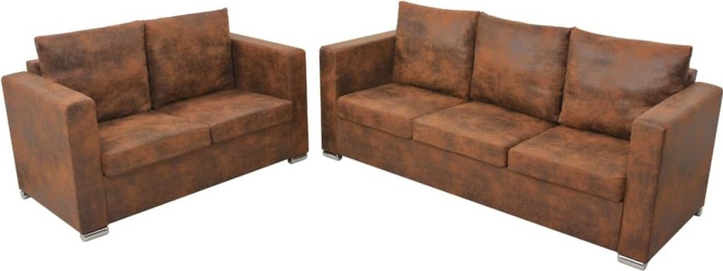 "im Angebot" Sofagarnitur 2-tlg. - Sofa-Set - Couchgarnitur -Künstliches Wildleder - Klassische Sofas CC1862