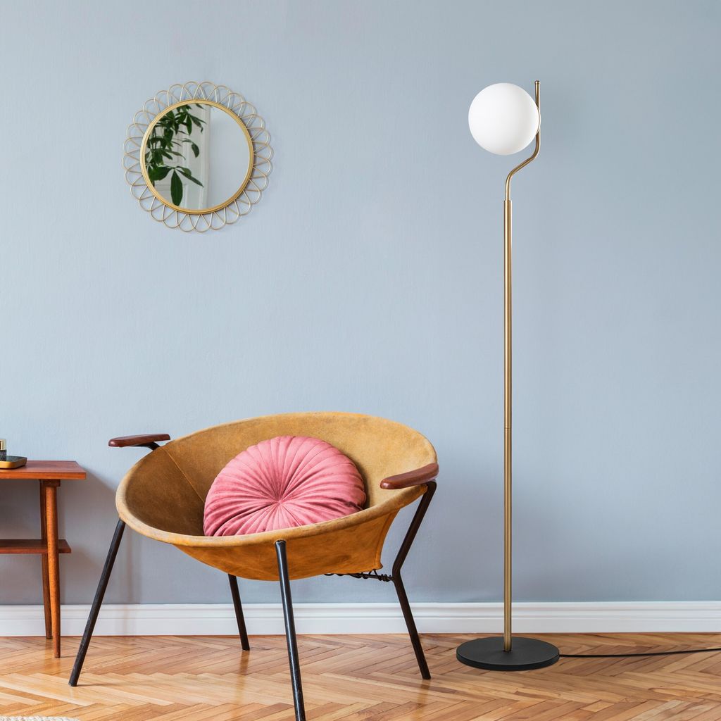 Opviq, Tulip 13816 - Gold, Stehlampe, METALLKÖRPER, Gold, 168 x 30 x 30 cm