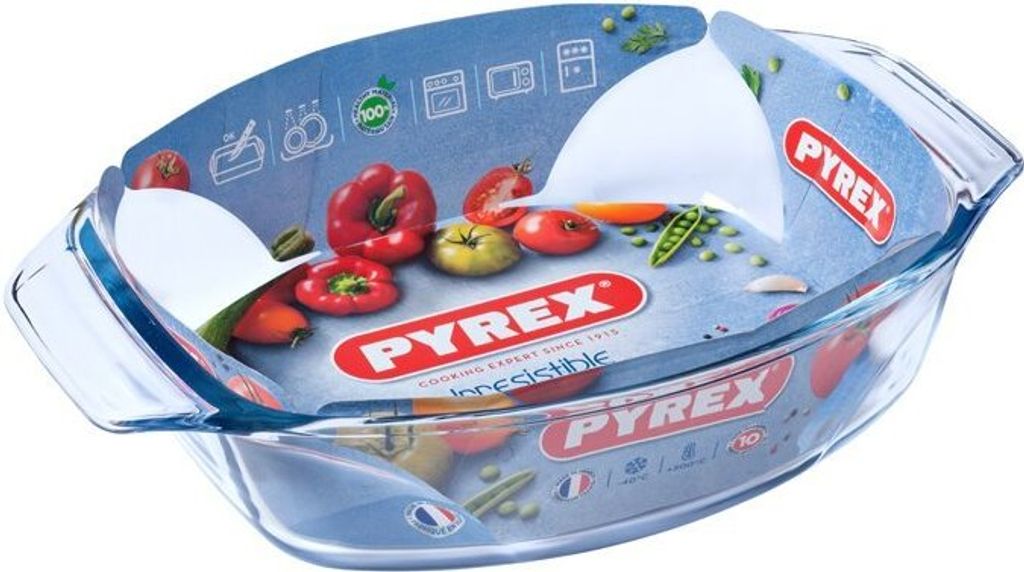 Pyrex 3426470004046, Oval, Gehärtetes Glas, Transparent, 2,7 l, 350 mm, 240 mm