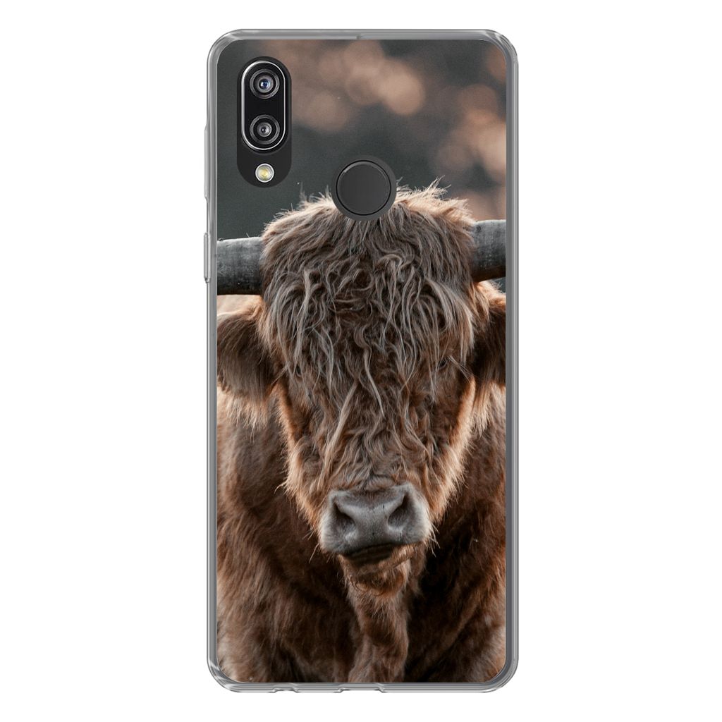 MuchoWow Handyhülle Schutzhülle Hülle für Huawei P20 Lite (2020) Schottischer Highlander - Mantel - Porträt Silikon Softcase Handy Hülle - ...