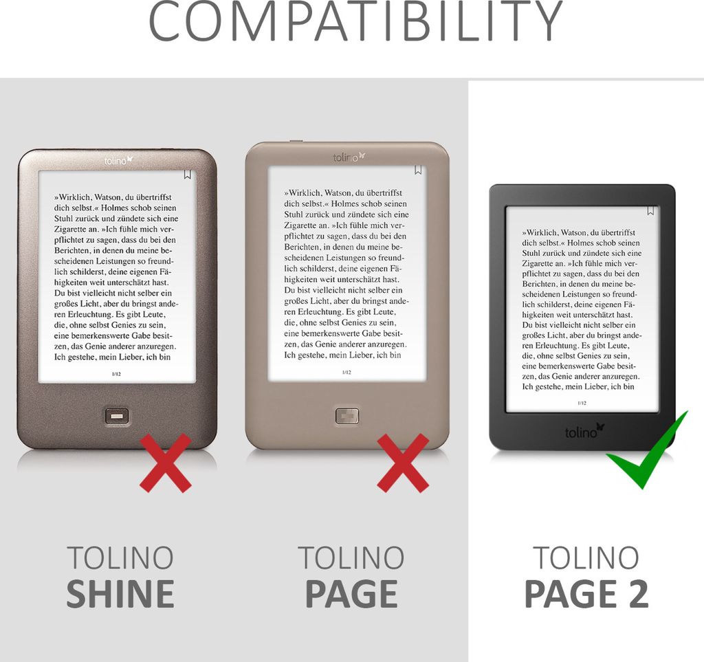 kwmobile Klapphülle kompatibel mit Tolino Page 2 Hülle - Produktbild 6