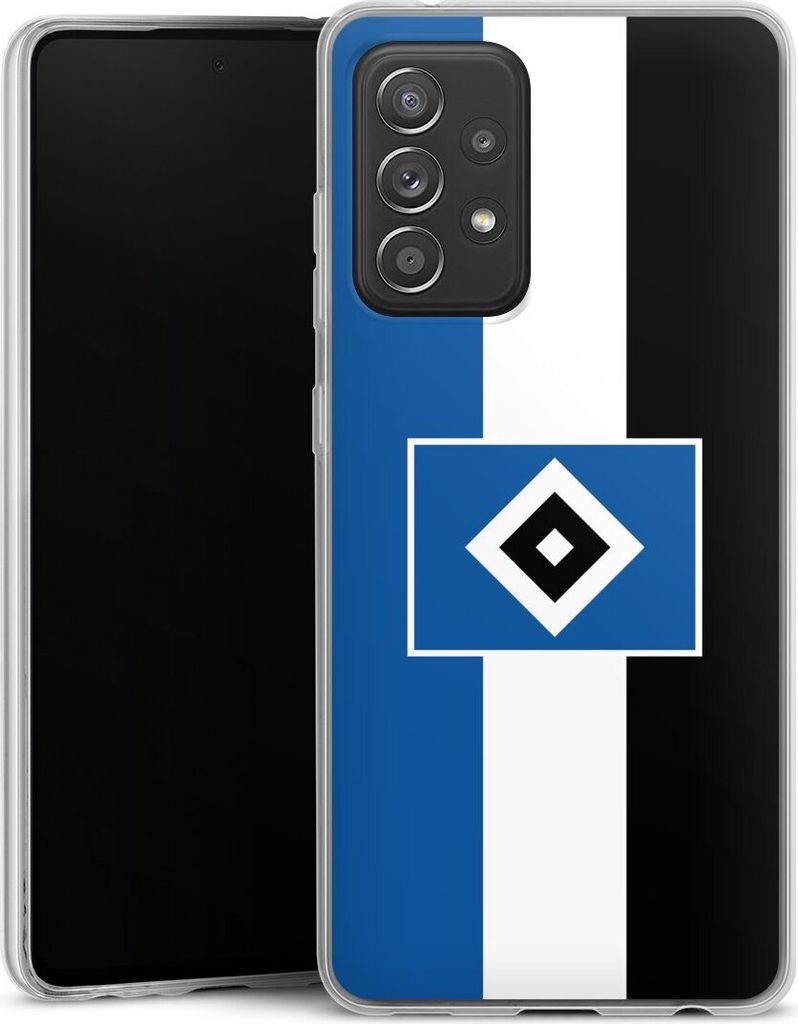 DeinDesign Slim Hülle für Samsung Galaxy A52 Silikon Case Ultra Dünn Handyhülle HSV Hamburger SV Streifen