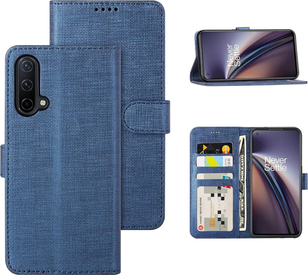 Coque OnePlus Nord CE 5G Silicone Bleu Anti-Trace avec Revêtement Tissu