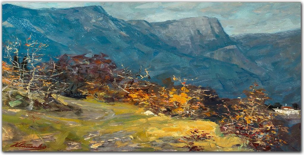 Coloray - Bild aus Glas - 120x60 cm - gehärtetes Glas glasblock mit bild Küche wohnzimmer wanddekoration Dekoration - Malerei Natur Berge