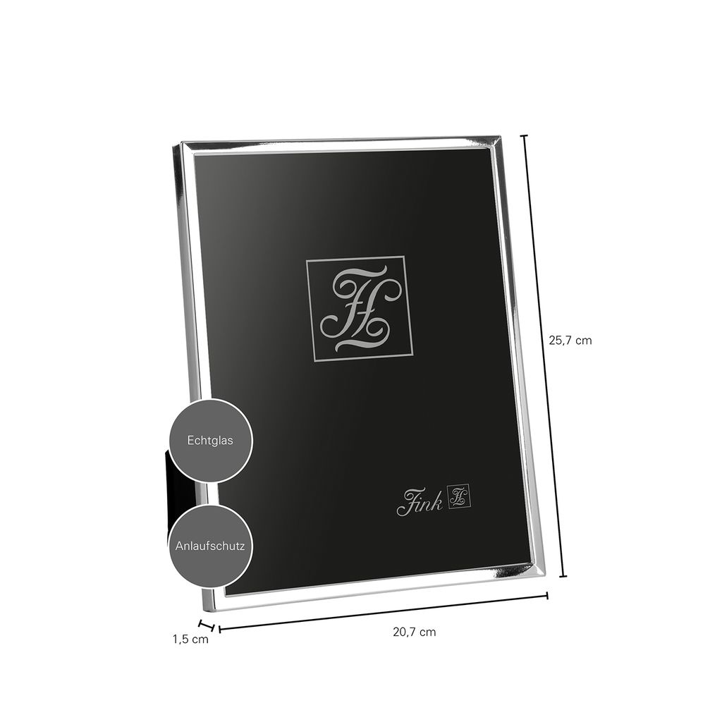 Fink RON, Bilderrahmen 20x25 cm, Glas, versilbert, Eisen, silberfarben, L. 26 cm, B. 20.7 cm, H. 2 cm 133060