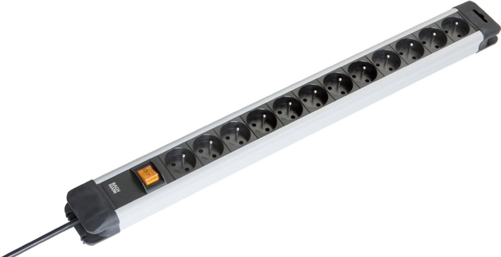 Bachmann CONNECTUS, 2 m, Čierna, Šedá, 12 AC zásuvky/AC Obrázok produktu 