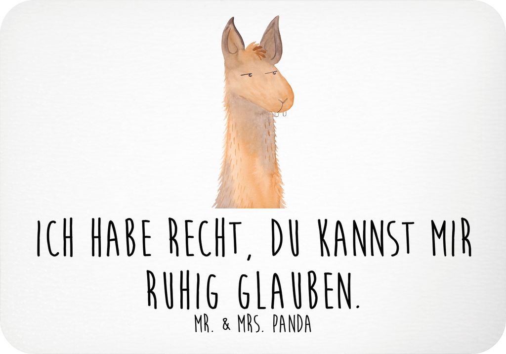 Mr. & Mrs. Panda magnet Lamakopf Genervt - Weiß - Geschenk, Freundin, whiteboardmagnet, zettelhalter, holzmagnet, Lamas, Lama, Azubi, rechteckmagn...