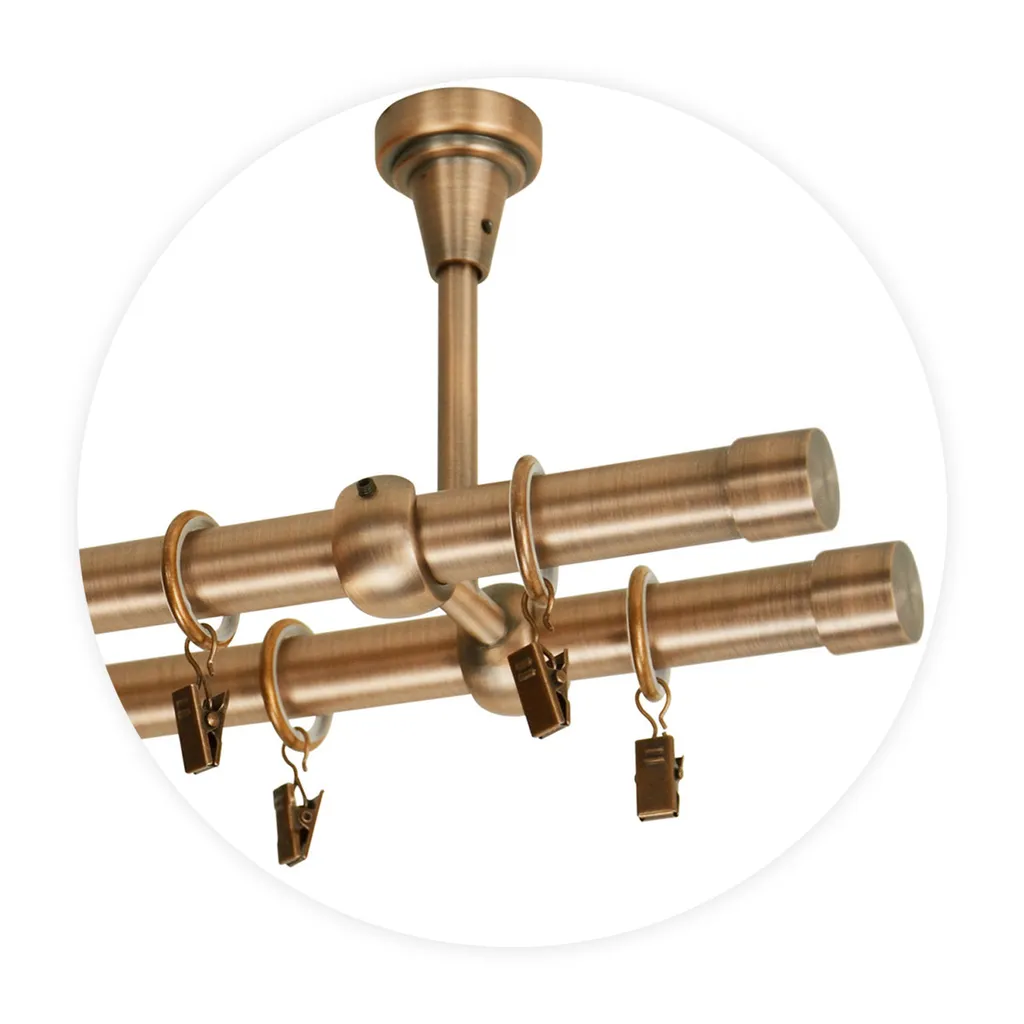 Asta Tenda Doppia Rame 240 cm Soffitto - Design Professionale Interni - 7