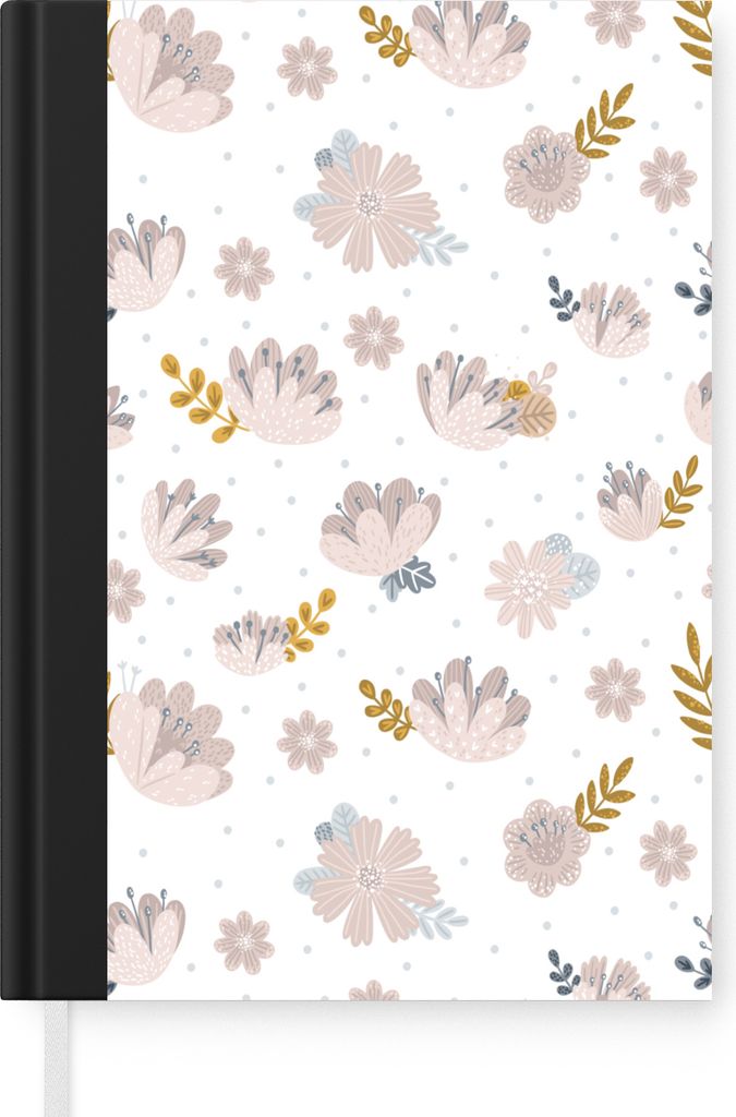 MuchoWow Notizbuch Tagebuch Haushaltsbuch Notebook A5 Design - Blumen - Blätter - Notizblock - Notizheft - Notebook - Schreibblock - Papier