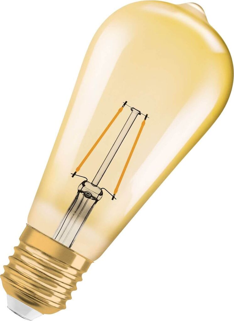OSRAM Vintage 1906 LED EDISON 2.5W 824 Gold E27 Lampe 220lm Produktbild 