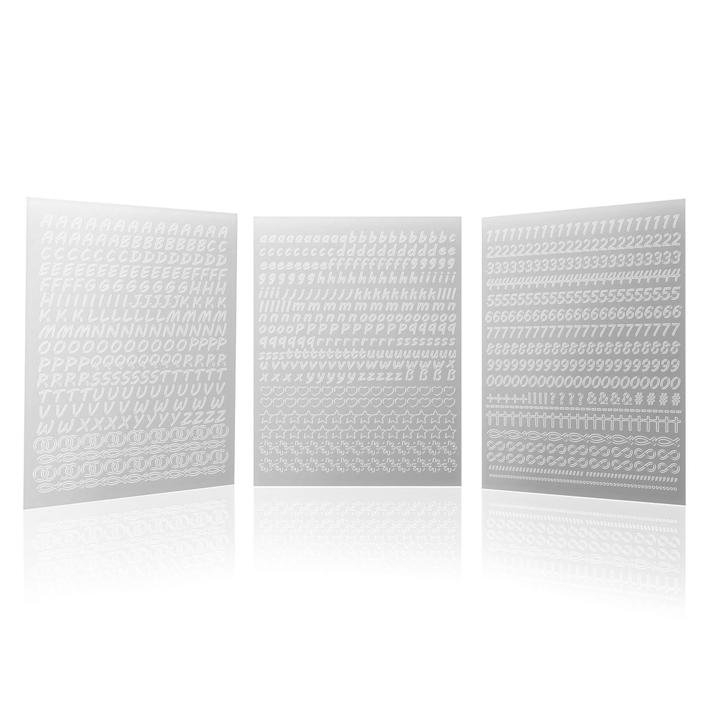 CraftWerk Buchstaben Kerzenaufkleber, Klebebuchstaben Sticker zum Aufkleben und verzieren für Hochzeit, Taufe, Konfirmation, Kommunion - Silber Ku...