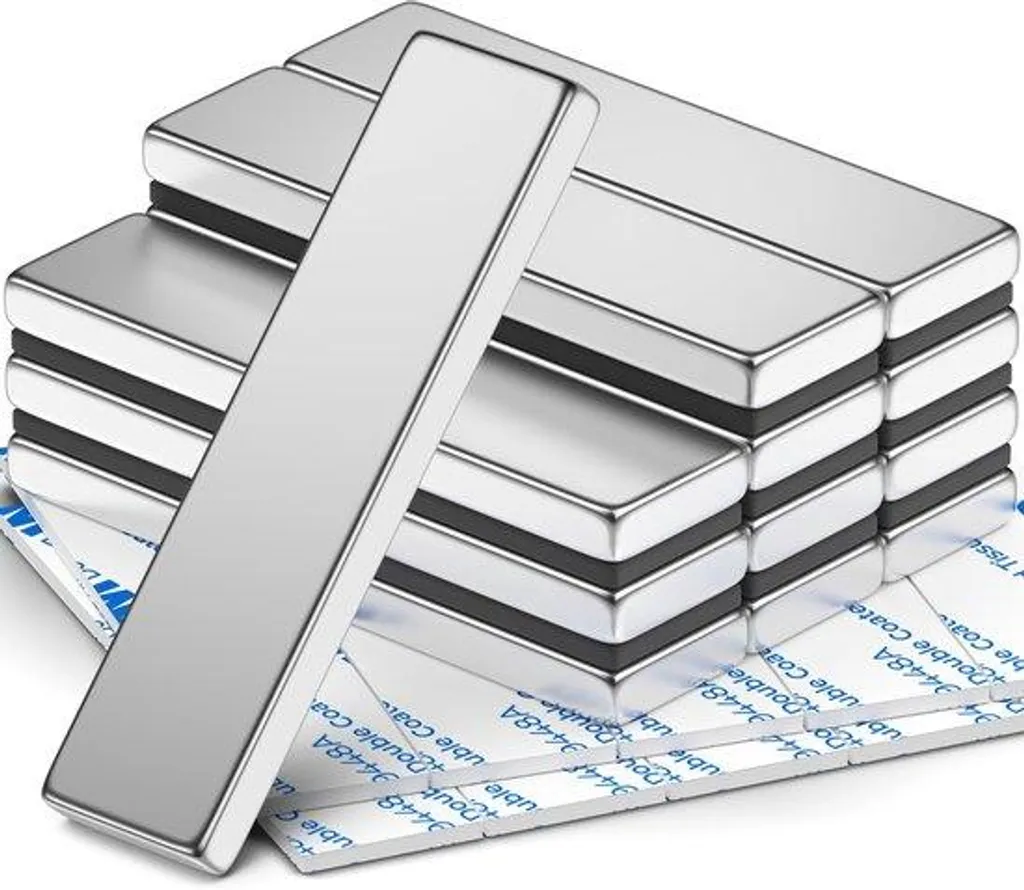 Aimant Rectangulaire Puissant en Néodyme 40x10x3 mm pour Bricolage - 12pcs