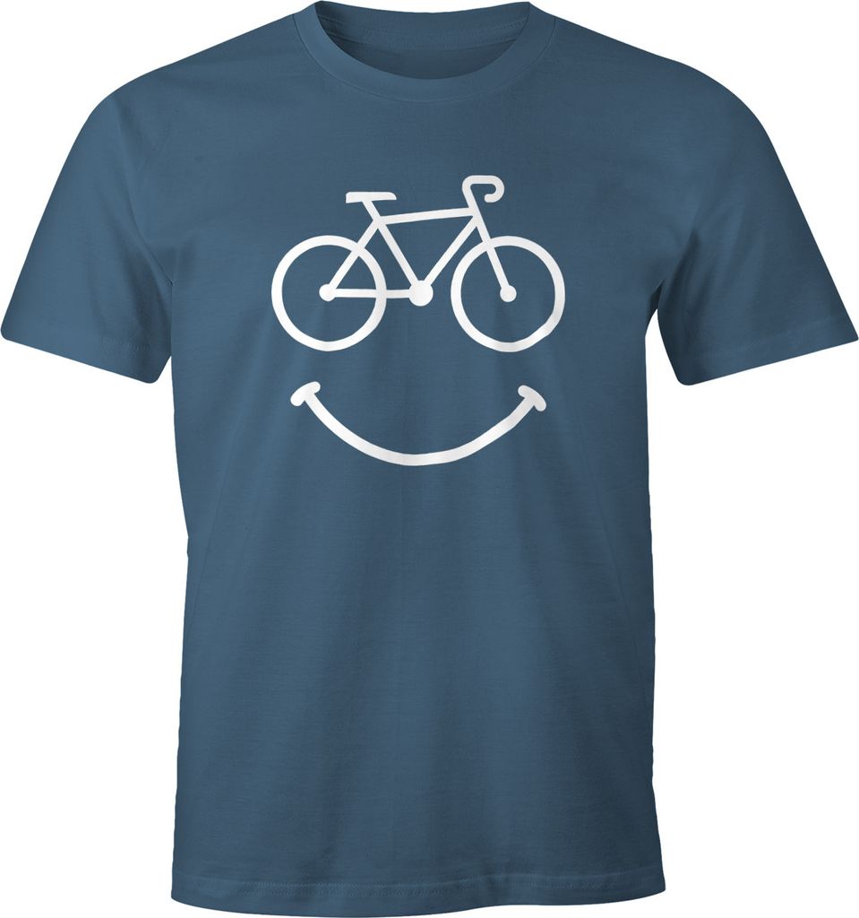 Fahrrad Herren T-Shirt Smile Happy Bike Radfahren Fun-Shirt Produktbild 