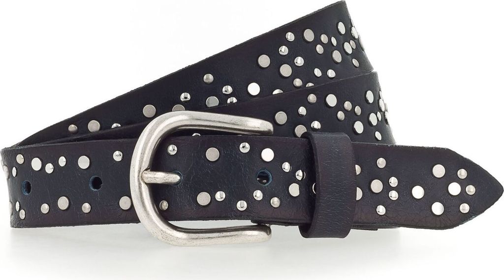 Vanzetti Leder Gürtel 25mm Rivet Belt W75 Navy dunkelblau