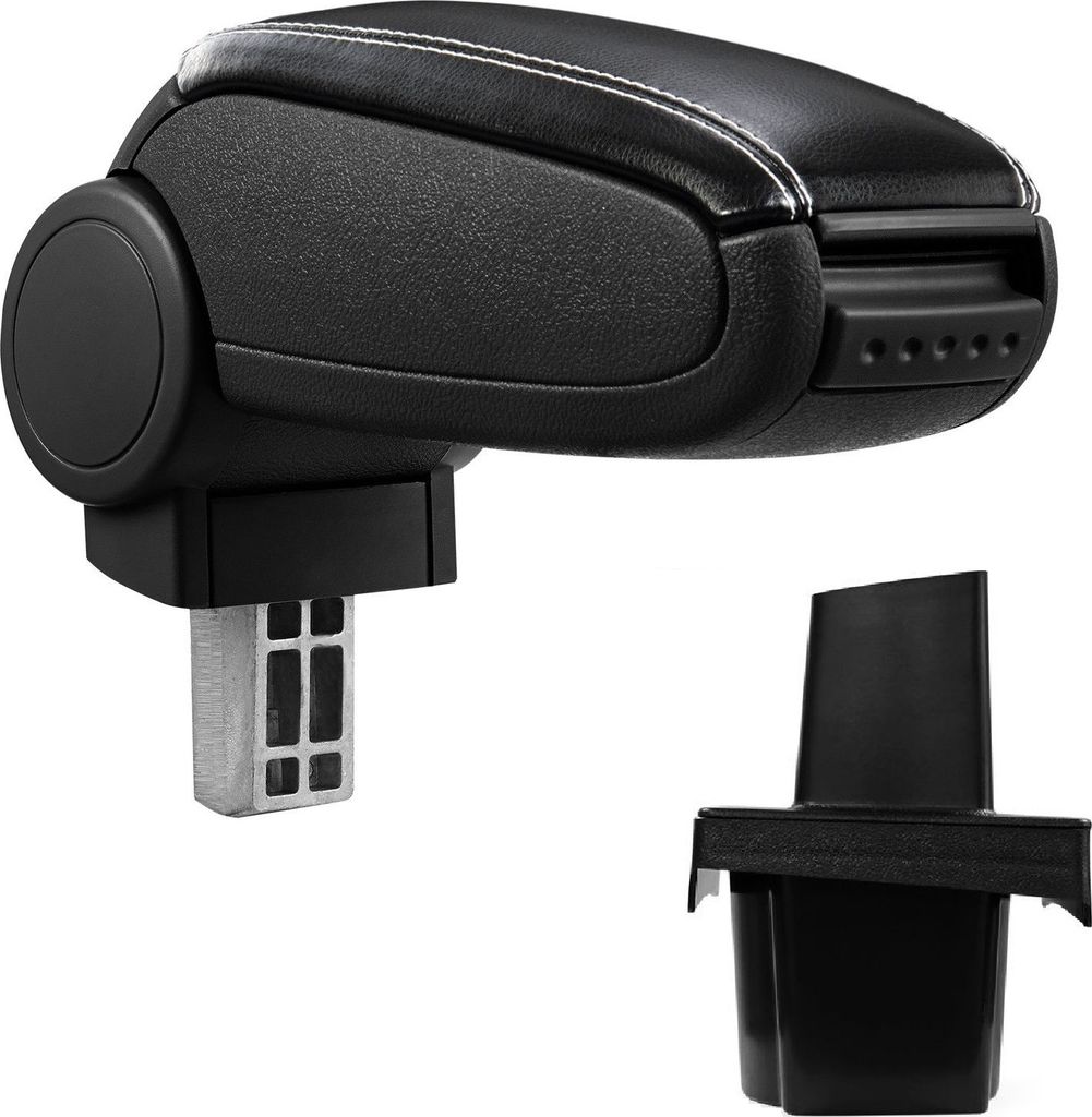 Armlehne Mittelarmlehne Leder Bezug Schwarz / Weiß für Skoda Octavia II 2 1Z