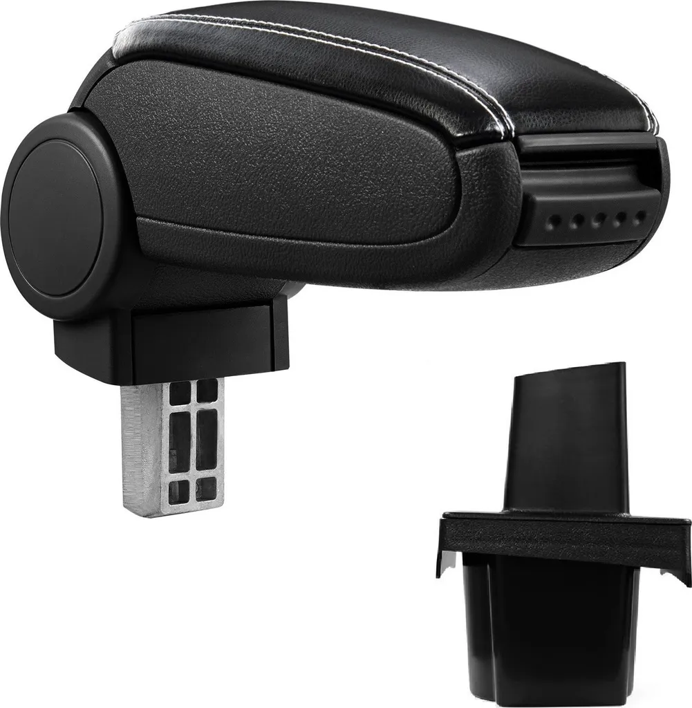 Bracciolo centrale in pelle nero / bianco per Skoda Octavia II 2 1Z