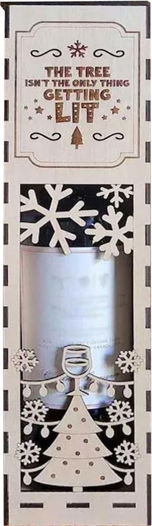1/3 Stück Weihnachtsweinkiste aus Holz, einfach zu montieren, lasergeschnittene Schneeflocken, festliches Design, Geschenkbox für Wein, Weihnacht...