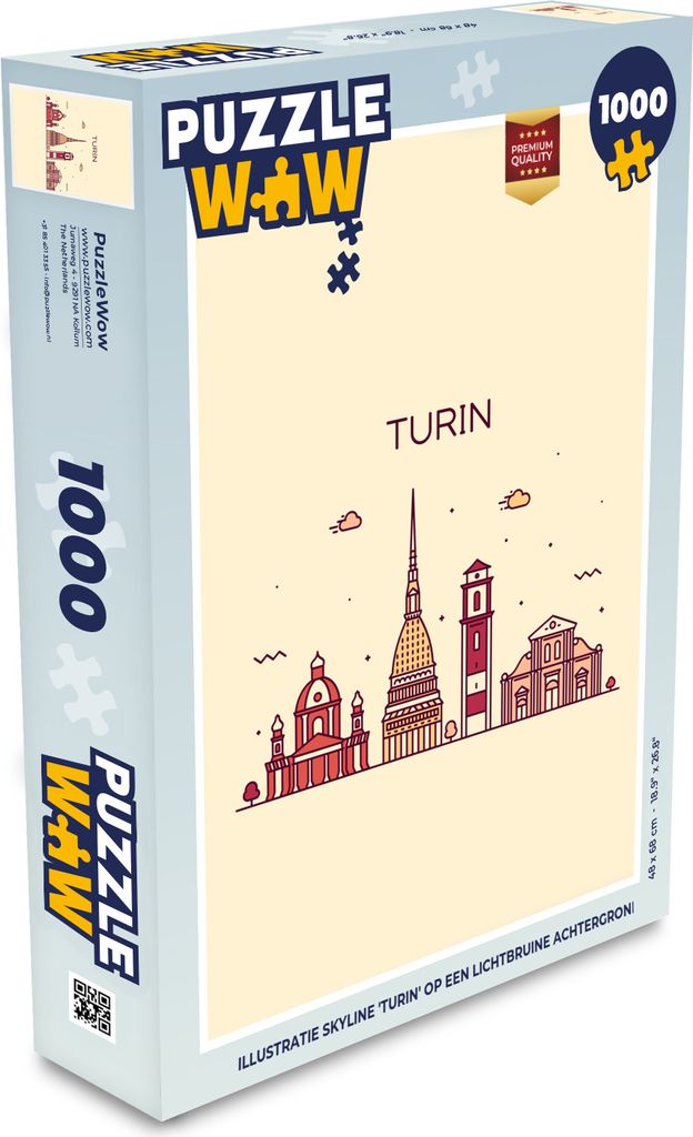 MuchoWow Puzzle 1000 Teile Turin - Italien - Skyline - Spielzeug - Alt und Jung - Spiele - Puzzeln