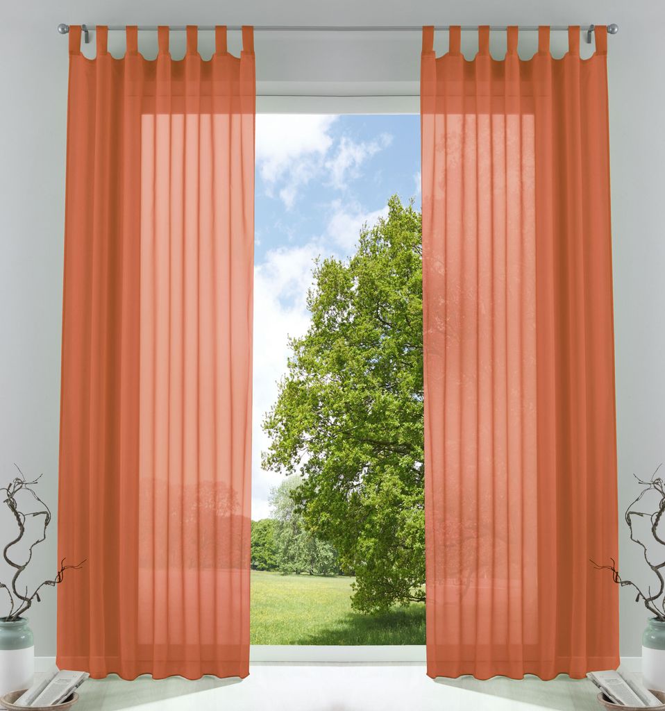 2er-Pack Gardinen Transparent Vorhang Set Wohnzimmer Voile Produktbild 