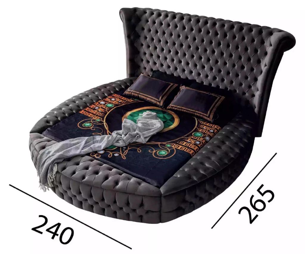 Bett Chesterfield Polsterbett Luxus Schlafzimmer Design Betten Textil Samt Neu