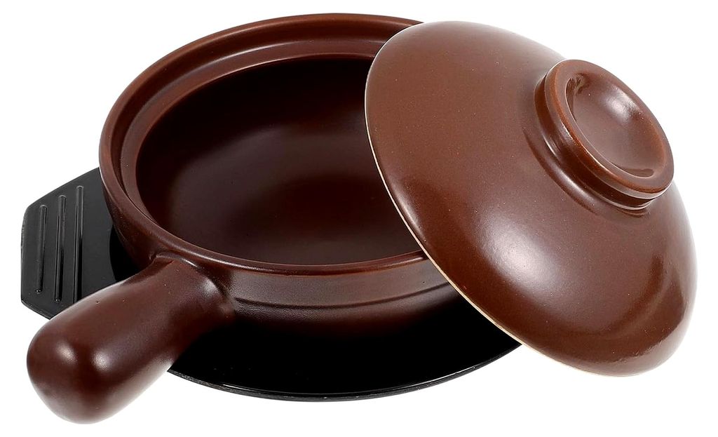 Keramik Auflaufform mit Griff 17 cm - Hitzebeständiger Keramiktopf für Backofen und Herd, kompakt mit Ablage für Haushalt und Schmoren