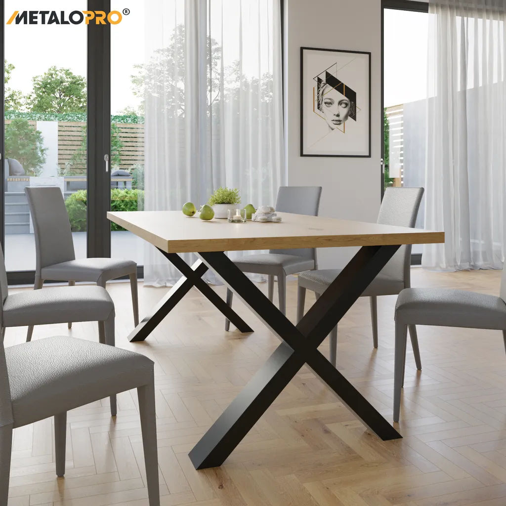 Pieds de table en métal noir style industriel pour table à manger 72cm - 8