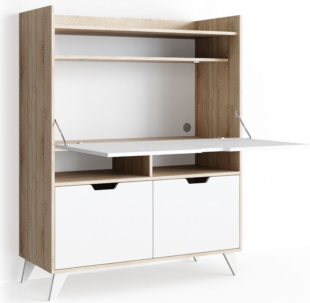 Vicco Biurko sekretarskie Berdi, 110 x 45 cm, Sonoma/Biały Zdjęcie produktu 