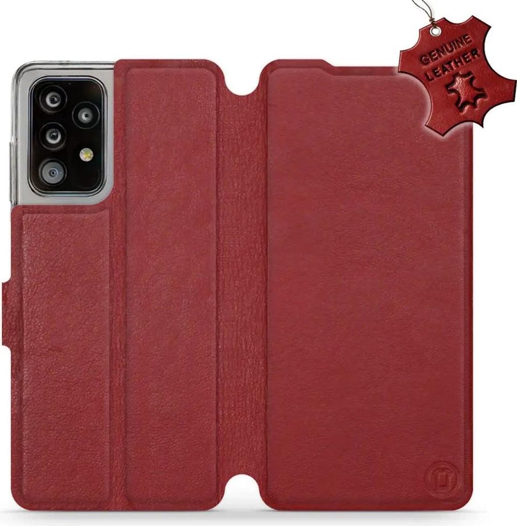 Echtleder Handyhülle für Galaxy A52s 5G, Mobiwear Leather, Dunkelrot