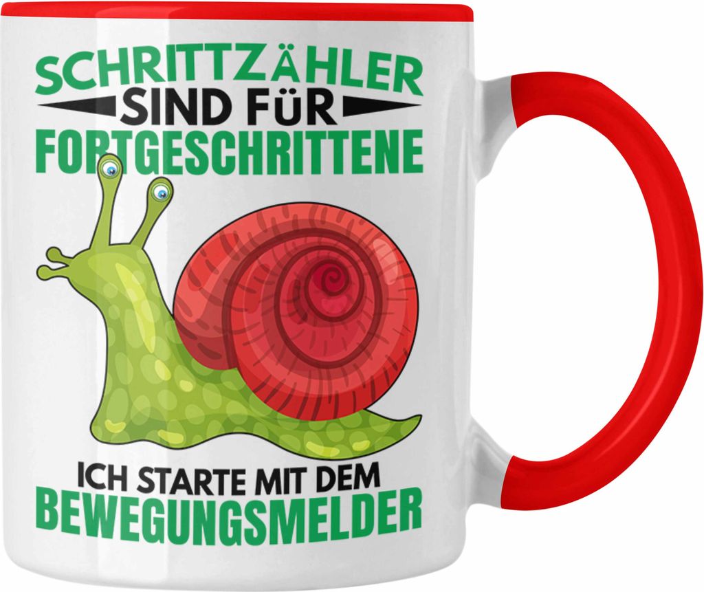 Trendation - Lustiger Schnecken Spruch Tasse Geschenk Humor Witzige Sprüche (Rot)