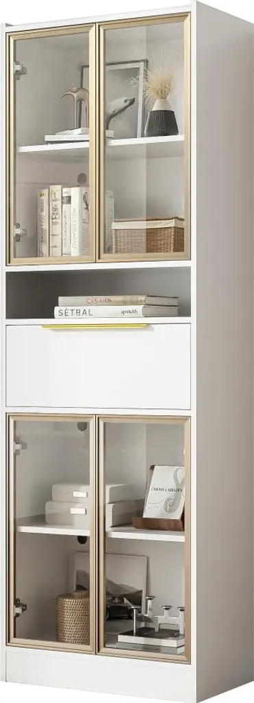 Armoire de salon moderne 180cm, solution de rangement avec son et LED