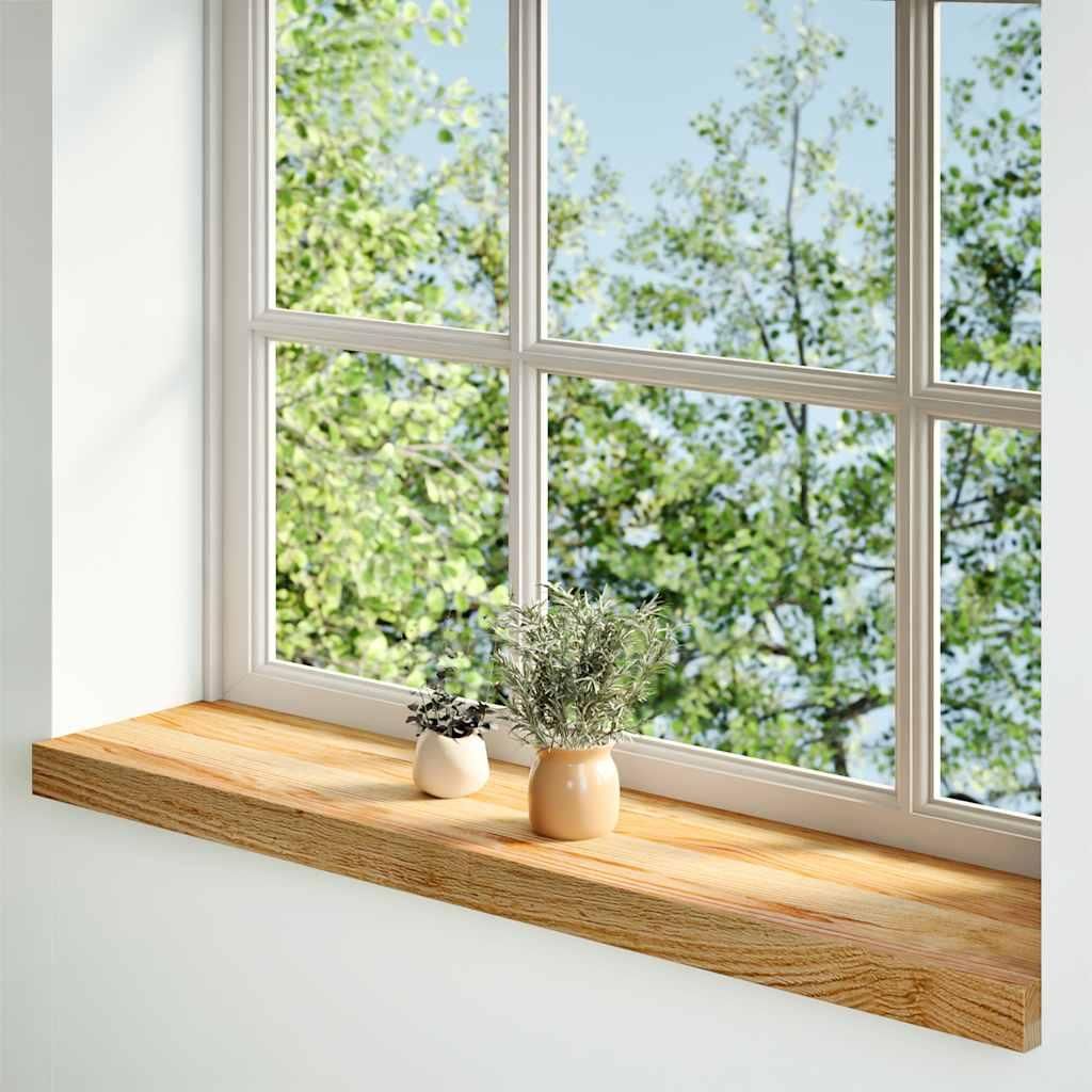 vidaXL Fensterbänke 2 Stk. Hellbraun 90x20x2 cm Massivholz Eiche