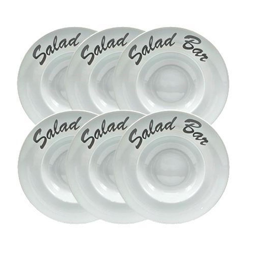 6 x Salatteller Pastateller tiefer Teller mit Rand °30cm Porzellan "Salad Bar" Gastro-Qualität