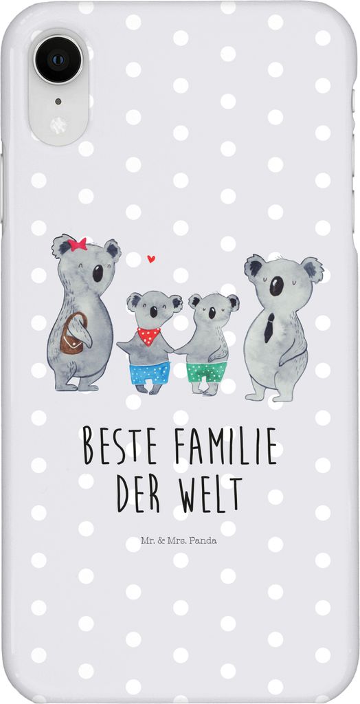 Mr. & Mrs. Panda Iphone XR Handyhülle Koala Familie zwei - Grau Pastell - Geschenk, Muttertag, Koalabär, Handy Case, Zusammen, Premium Kunststoff...