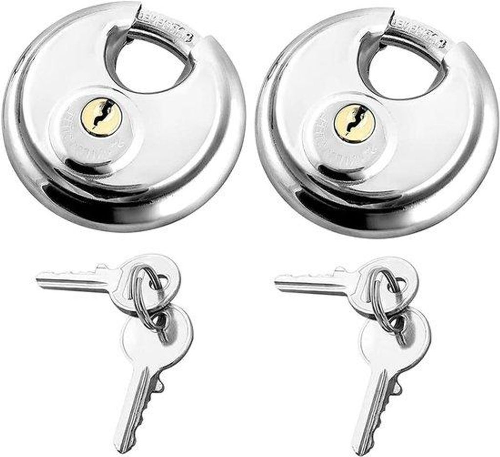 Hangslot Set für Außen - Schraubenschlüssel - Sicherheit - 70 mm - Silberfarbig - Stahlkonstruktion