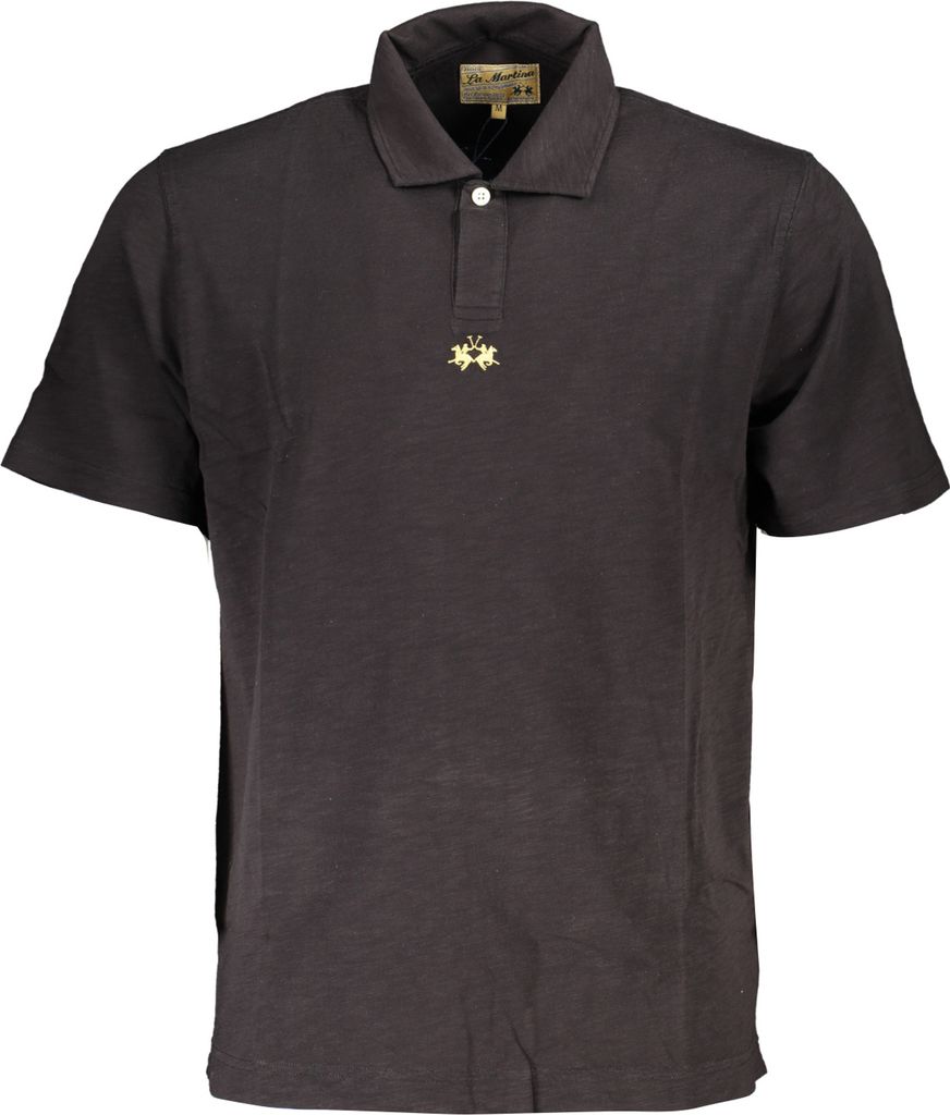LA MARTINA SCHWARZES KURZÄRMELIGES POLOSHIRT FÜR HERREN : Farbe - Schwarz, Größe - S Größe: S Farbe: Schwarz