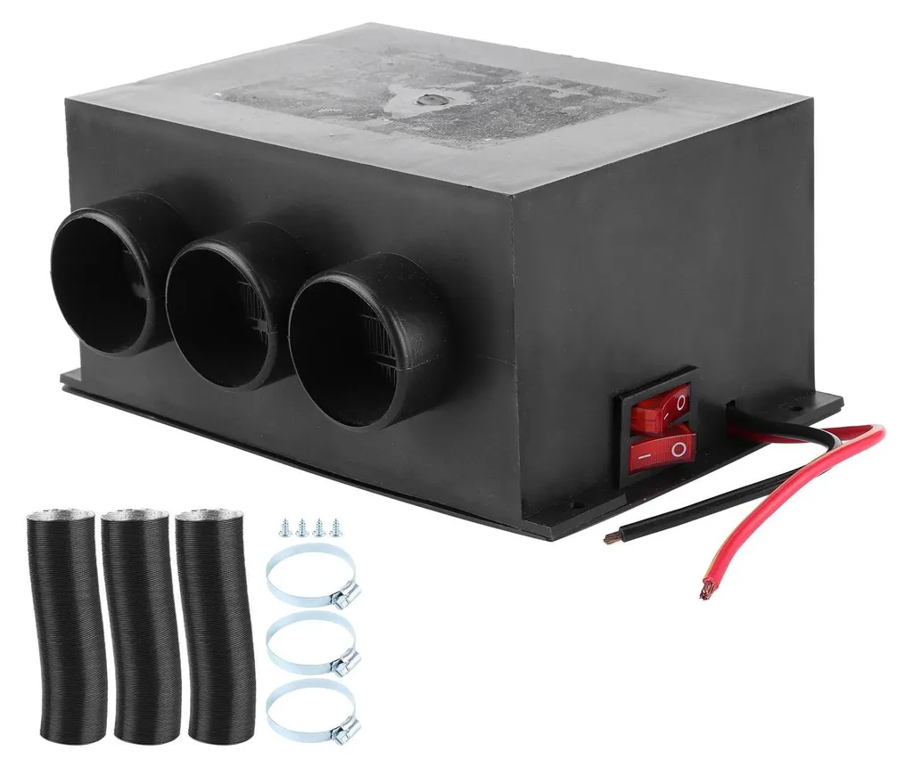 Dégivreur de voiture 12V à 3 sorties d'air chaud et support rotatif 360°