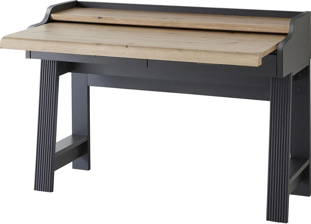 Petit bureau secrétaire moderne Jasmin en gris graphite pour la maison - 2