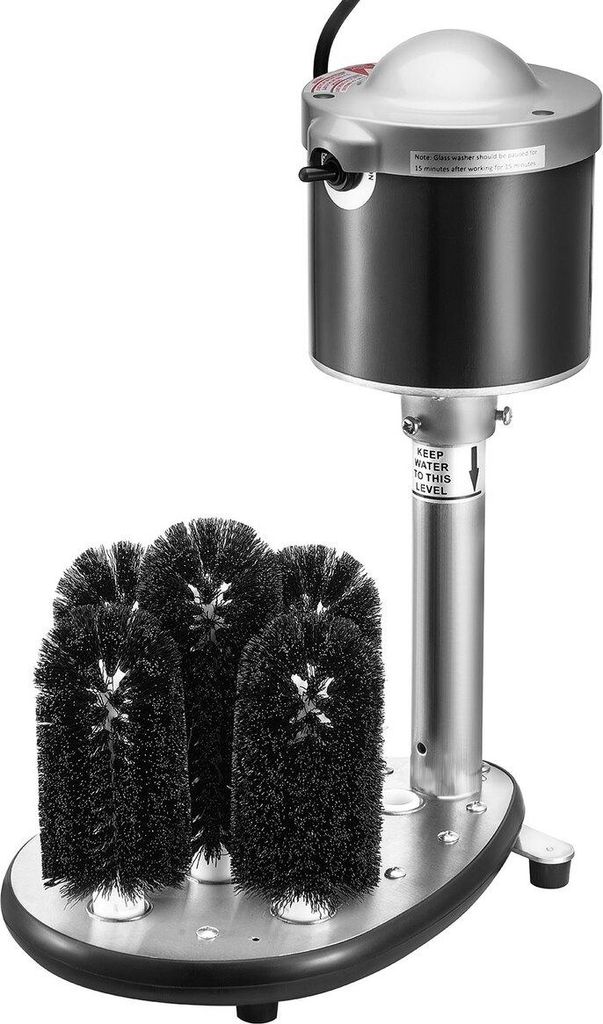 Electric Glass Washer 5-Brush Bar Glass Cleaner 600 Cups/H for Wine Glass