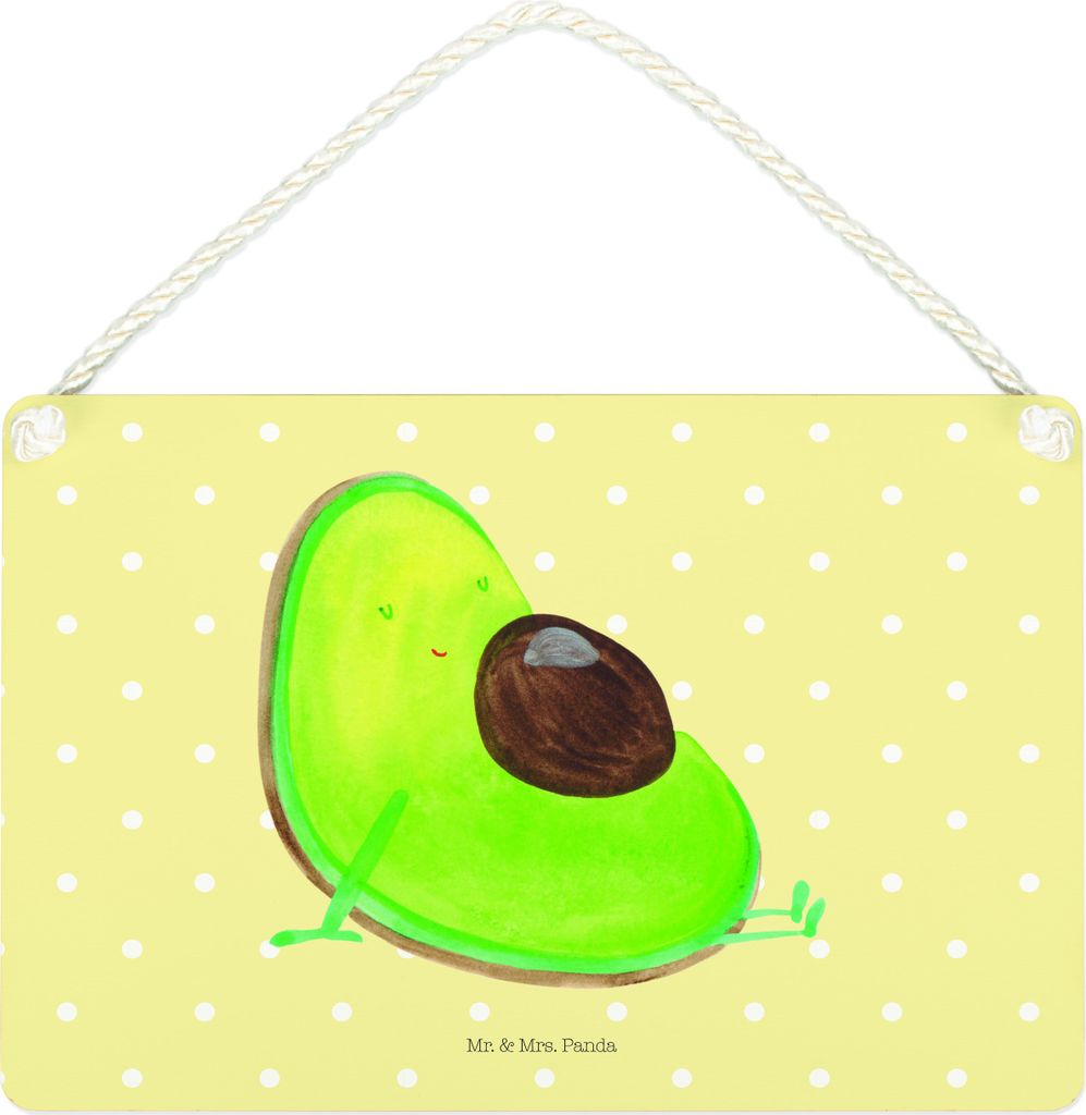 Mr. & Mrs. Panda holzbild Avocado Schwangerschaft DIN A4 - Gelb Pastell - Geschenk, Wandbild Holz, Liebe, wandtafel, wandhänger, Geburt, Holzschil...
