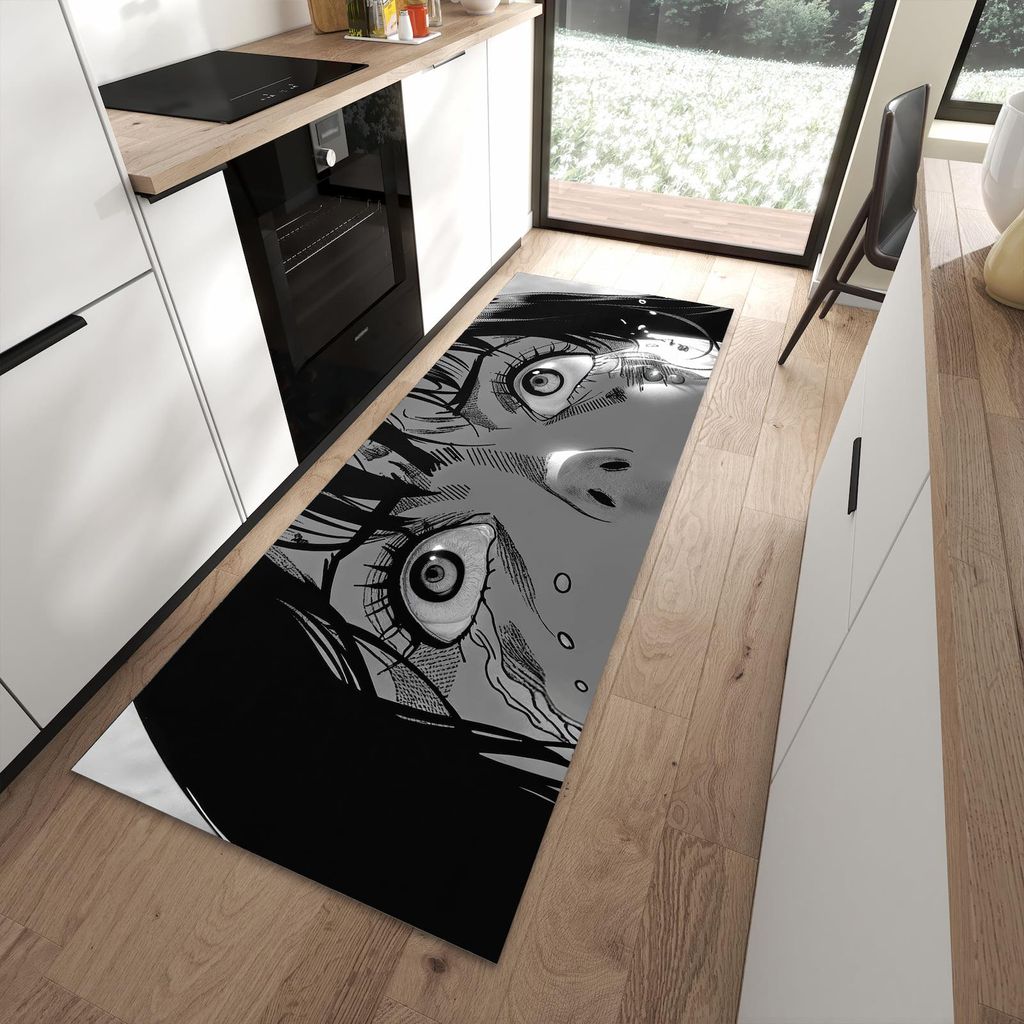 Küchenteppich 90x240cm rutschfest & abwischbar PVC Läufer - Schreiender Ausdruck